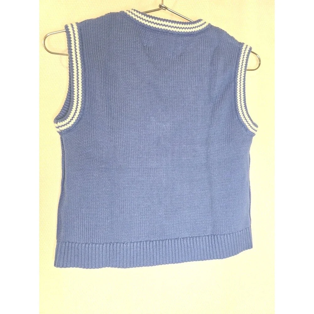 Old Navy Boys Navy Solid V-Neck Knit Sweater Vest Sleeveless Regular T2. 10-12